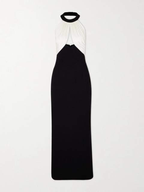 THE NEW ARRIVALS ILKYAZ OZEL Halterneck Two-tone Gown