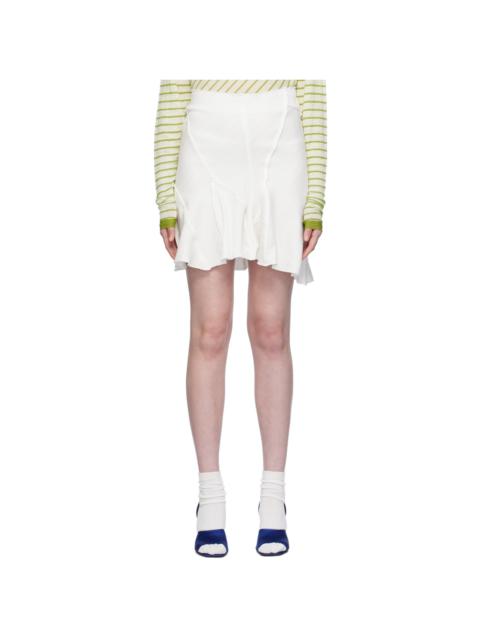 TALIA BYRE White Asymmetric Miniskirt