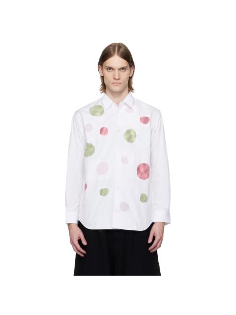 White Cotton Poplin & Check Shirt