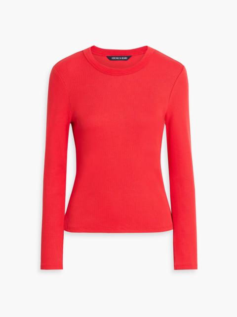 VERONICA BEARD Pruitt ribbed Pima cotton-blend top