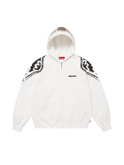 Supreme Supreme Wings Zip Up Hooded Sweatshirt 'White'