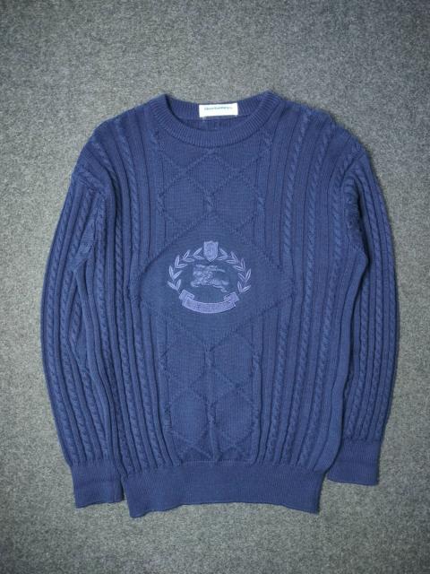 Burberry Vintage Burberry's Wool Knitted Sweater Navy Blue