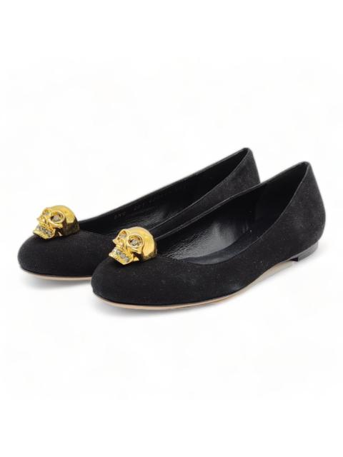Alexander McQueen Skull Leather Ballerinas Flats Shoes NIB Black 35.5