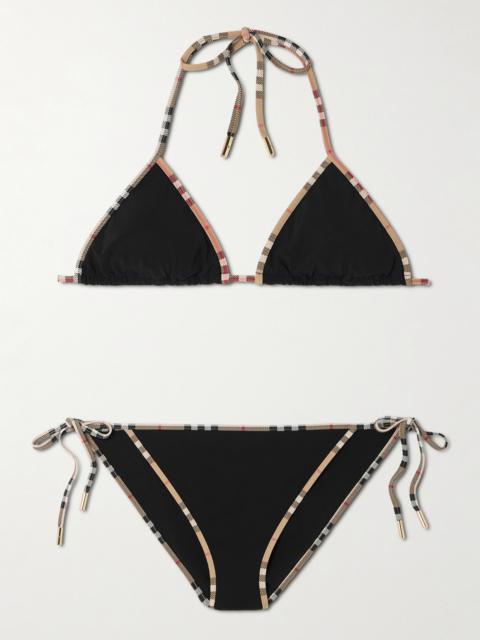 Burberry Checked-piped Triangle Bikini