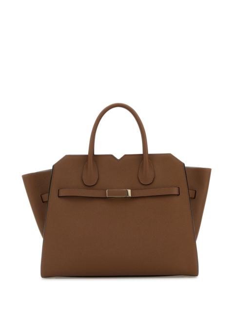 Valextra Caramel leather medium Milano shopping bag