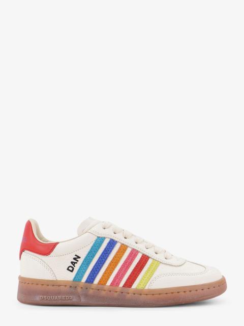 Dsquared2 Boxer Dsquared2 Summer Lovers Leather Sneakers With Multicolor Stripes