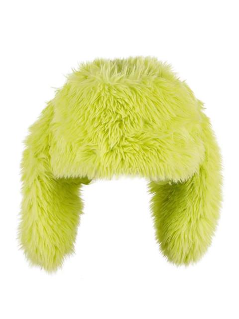 Other Designers Luorescent Green Ultra Soft Thick Fleece Fur Faux Ushanka Hat Cute Y2K Warm Earflap Trapper Hat