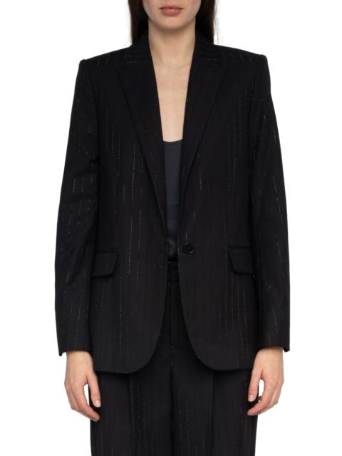 Zadig & Voltaire Zadig & Voltaire Valse Metallic Stripe Jacket in Black at Nordstrom