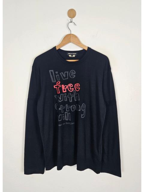 Comme Des Garçons Comme des Garcons CDG Live Free With Strong Will Wool shirt
