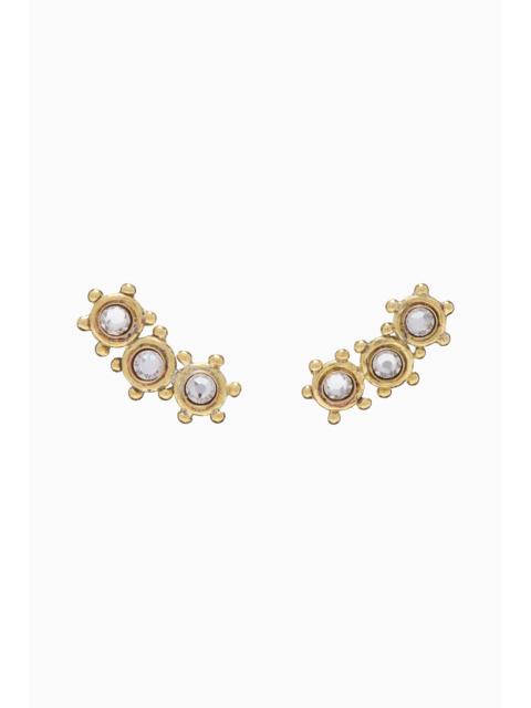 ULLA JOHNSON Kavi Crystal Mix Stud Climber Earring