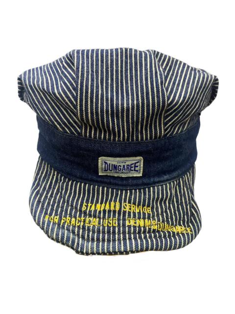 Kapital DENIM DUNGAREE WORKSHOP HAT DESIGN HICKORY STYLE RARE