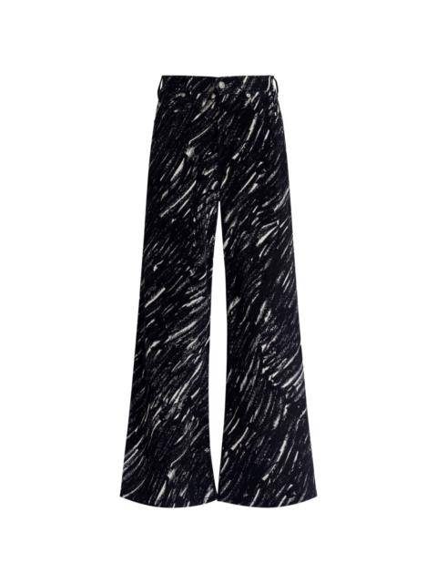 graphic-print wide-leg trousers