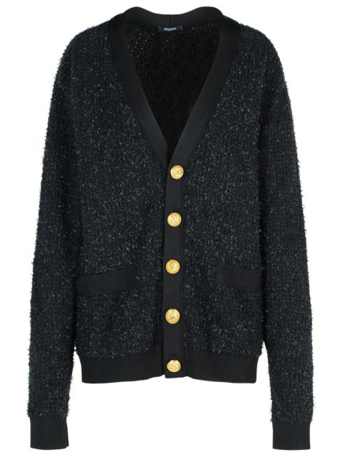 Balmain Balmain Black Cotton Blend Cardigan Men