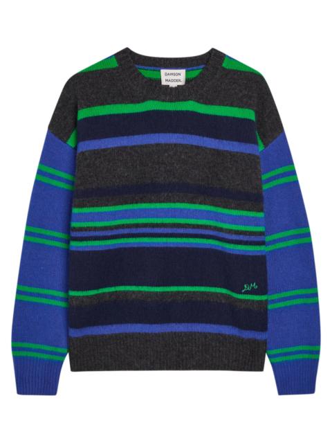 DAMSON MADDER. Damson Madder Rene Striped Merino Wool Jumper