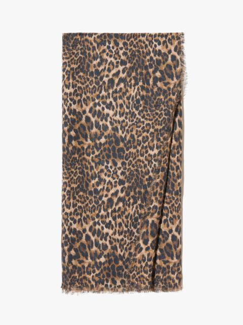 NILI LOTAN LEOPARD CASHMERE SCARF
