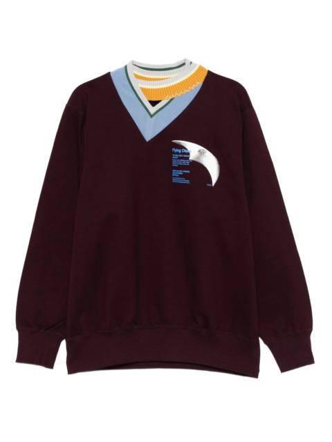 Kolor mock-neck graphi-print sweater