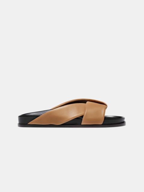 Emme Parsons FOLDED SLIDE IN TAN NAPPA