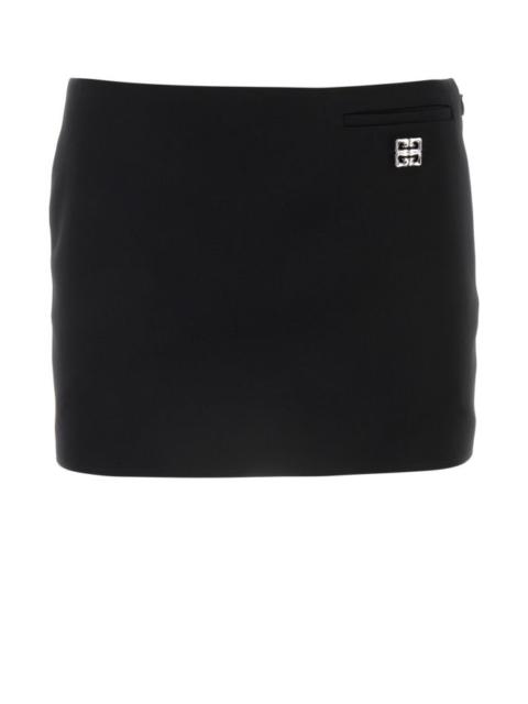 Givenchy Woman Black Grain De Poudre Mii Skirt