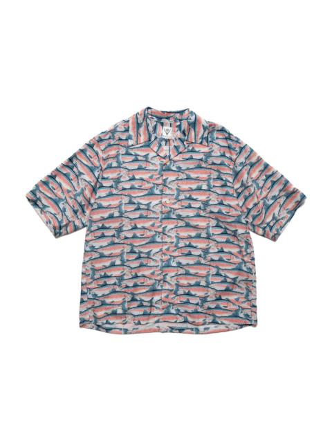South2 West8 S/S Open Collar Shirt Trout - Blue