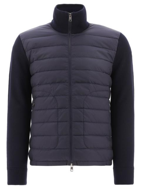 Moncler Moncler Wool Blend Padded Cardigan Blue Men