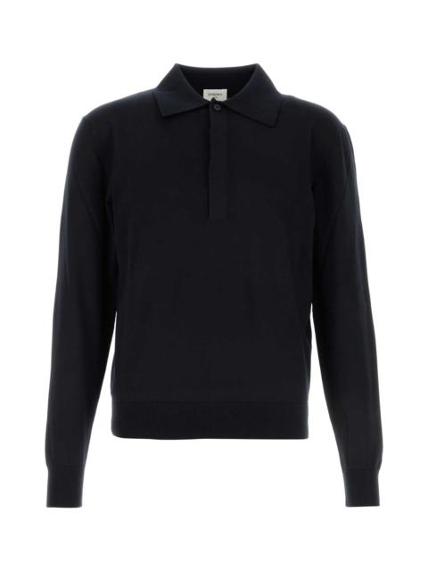 SAINT LAURENT Saint Laurent Men Midnight Blue Silk Blend Polo Shirt