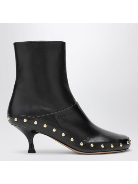 Chloé Chloe Junie Hammered Leather Ankle Boots In Black Women