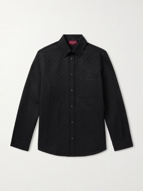 GUCCI Monogrammed Cotton-Blend Jacquard Shirt Black