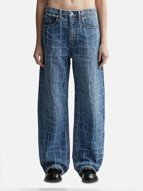 alexanderwang.t LASER-DISTRESSED DENIM JEANS