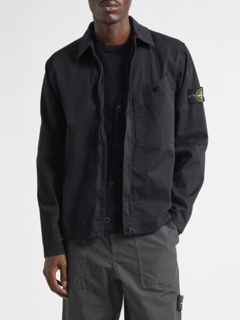 Stone Island Stone Island Stretch Cotton Shirt in Black at Nordstrom