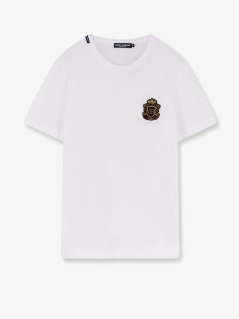 Dolce & Gabbana Dolce & Gabbana Cotton T-Shirt With Iconic Logo Patch