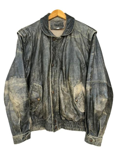Archival Clothing - Vintage Flying Club Flight Sun Faded Brown Leather Jacket