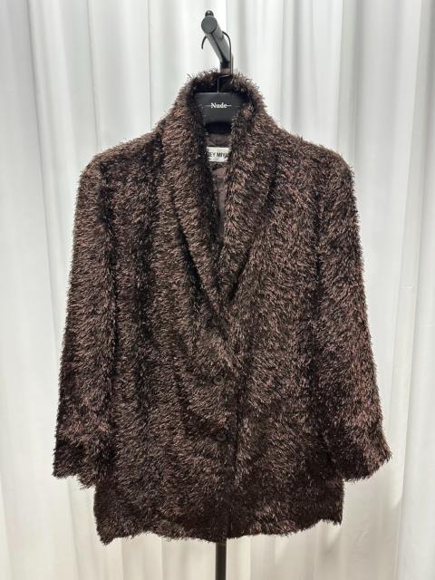 ISSEY MIYAKE Issey Miyake shawl collar wool blend coat