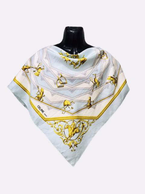 CELINE CELINE PARIS HORSE SHOE SILK SCARF NECKERCHIEF