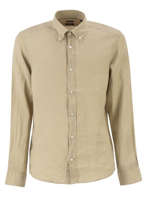 BOSS Boss Men Pure Linen Regular Fit Shirt With Button-Down Collar