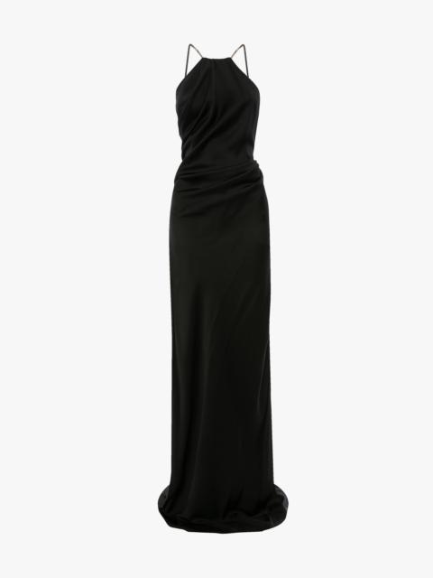 Victoria Beckham Chain Halter Gown In Black