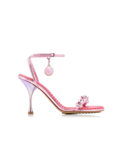 Bottega Veneta Dot Lounge Metallized Sandals pink