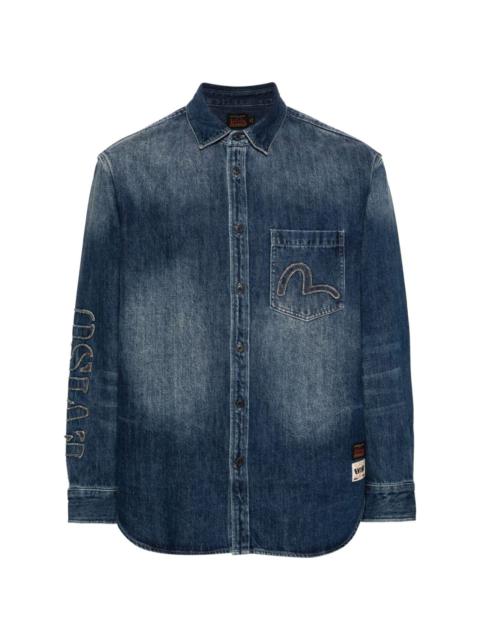 appliquÃ©-detail denim shirt