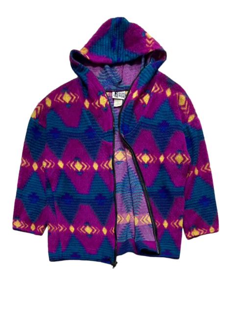 Other Designers Archival Clothing - VTG FLEECE COLOURFUL FULL ZIP WITH HOODIE BY JEANS WEAR