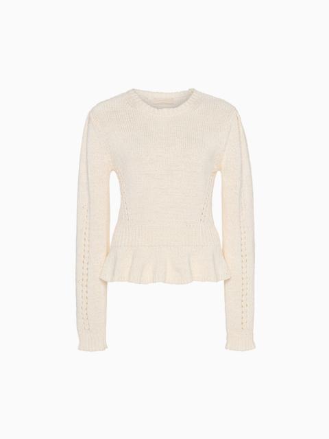 ULLA JOHNSON Aurelie Long Sleeve Peplum Pullover