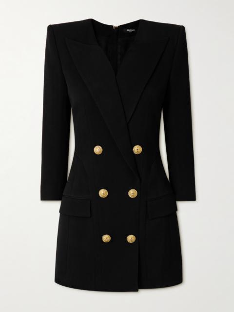 Balmain Button-embellished Cotton-twill Mini Dress