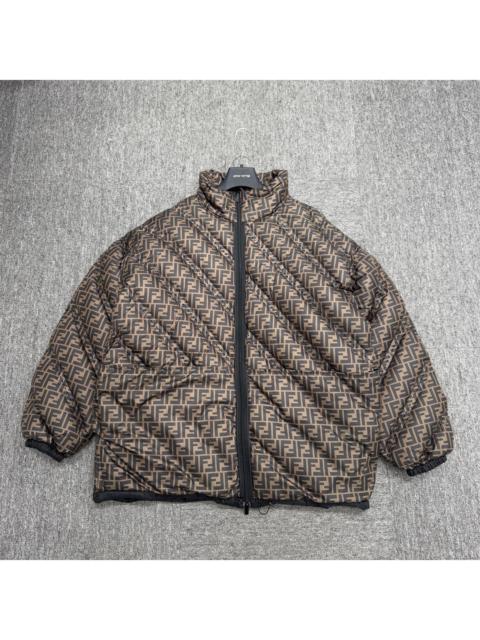 Fendi Double F full print reversible down jacket