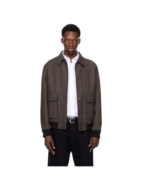 HUGO Brown Herringbone Bomber Jacket