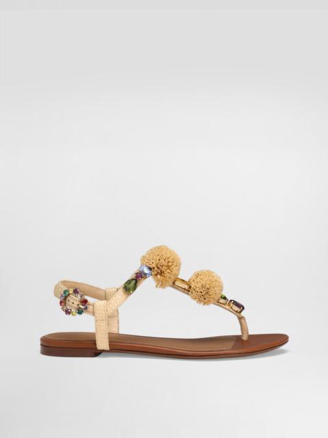 Dolce & Gabbana Crochet flip-flops with stones