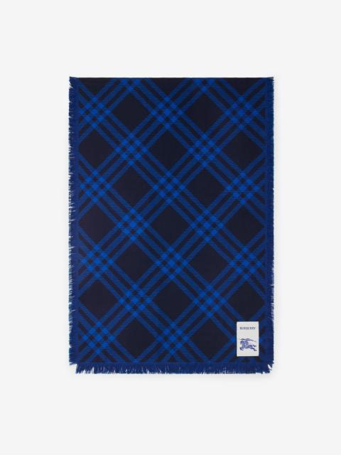 Burberry Wide Check Wool Silk Scarf