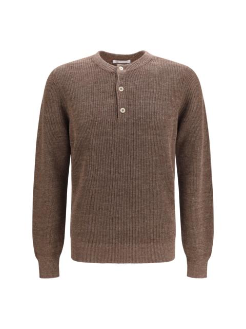 Brunello Cucinelli Brunello Cucinelli Men Cotton And Linen Henley Sweater