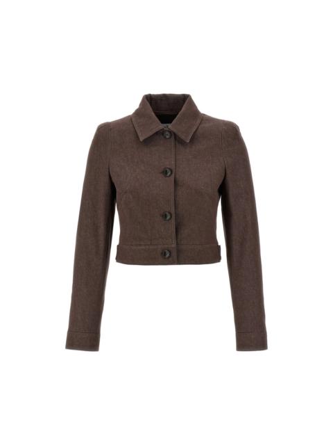 Max Mara MAX MARA Carpa Brown Denim Blazer Jacket New & Authentic (Wo