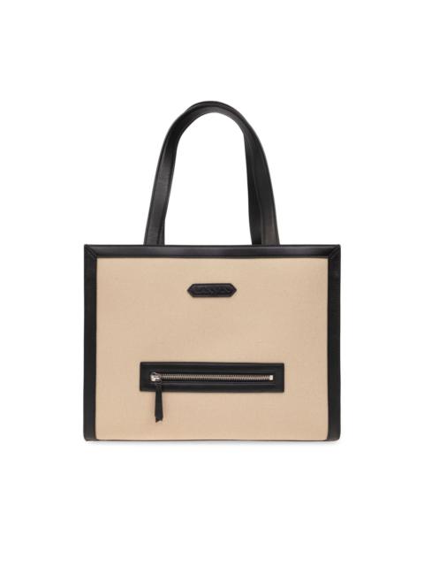 contrasting-trim cotton tote bag