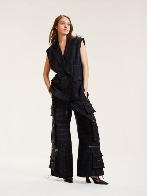 CYNTHIA ROWLEY Gilded Grid Cargo Pants
