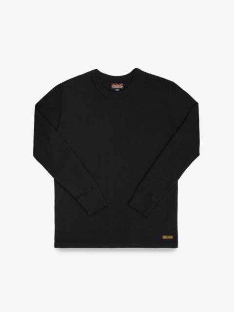 Iron Heart 11OZ COTTON KNIT LONG SLEEVED CREW NECK SWEATER - BLACK