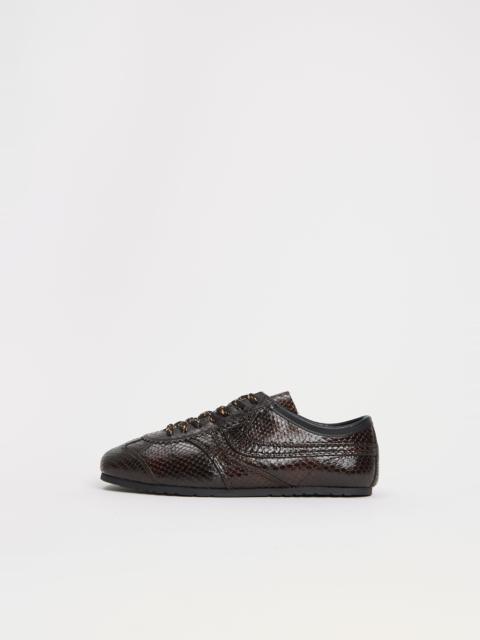 Dries Van Noten Snake Effect Leather Trainer
